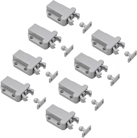 8 stuks push-open sluiters, grijs
