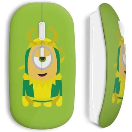 Souris sans fil - MANIACASE - Minions Superwoman - Vert - Clé USB wifi incluse - Compatible Mac et PC