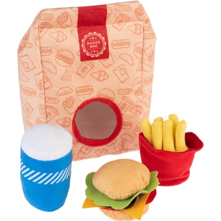 Hondenspeelgoed Squeaky Burger Menu - 4-delige Set