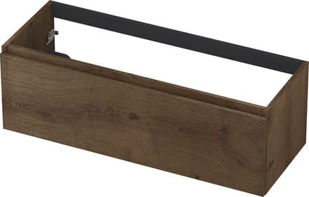 INK® wastafelonderkast 1 lade greeploos fineer eiken 120x40x45cm, chocolate