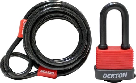Staalkabel met waterproof Hangslot, PVC gecoated 2.5 m lang 8 mm dik