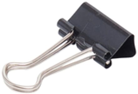 Papierklem maul 213 foldback 19mm zwart 12 stuks