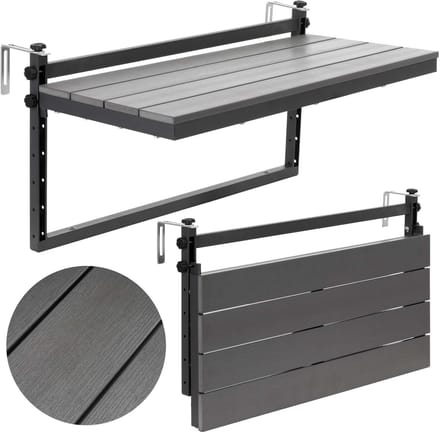 Springos Balkontafel - Opvouwbaar - Verstelbaar - 80x37 cm - 20 KG