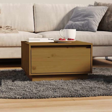 vidaXL - Salontafel - 55x56x32 - cm - massief - grenenhout - honingbruin