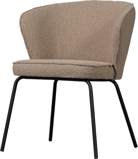 WOOOD Admit Eetkamerstoel - Bouclé - Beige - 77x60x59 cm