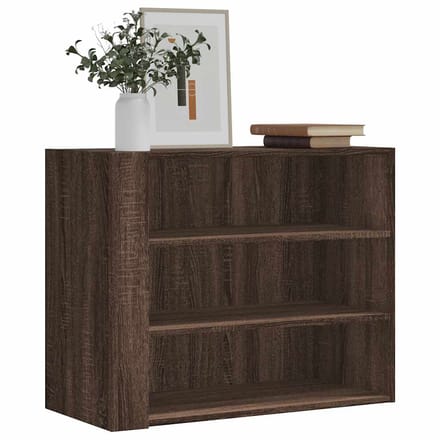 vidaXL - Wandkast - 75x35x60 - cm - bewerkt - hout - bruin - eikenkleurig