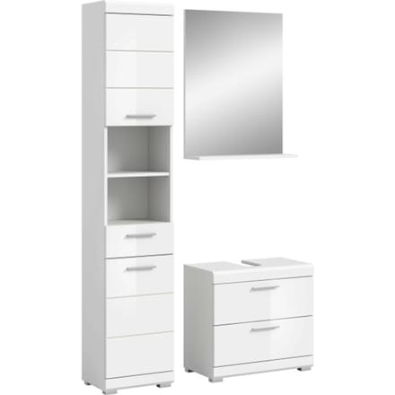 Scout badkamercombinatie wit hoogglans MDF TZ wit NB - 37x112x191cm