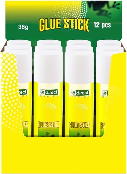 Set van 12 Sterke PVA Lijmstiften voor School en Kantoor - 36g