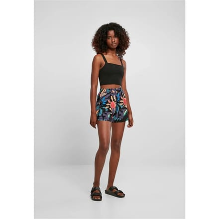 Urban Classics - AOP Viscose Resort blackfruity Korte broek - 5XL - Zwart