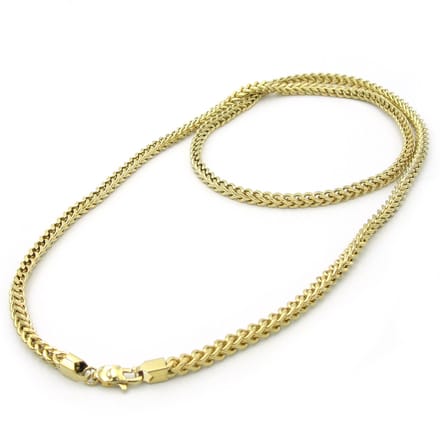 Edelstalen gold plated 316L stainless steel met vierkante gourmette schakelcollier 60 cm 4 mm dik