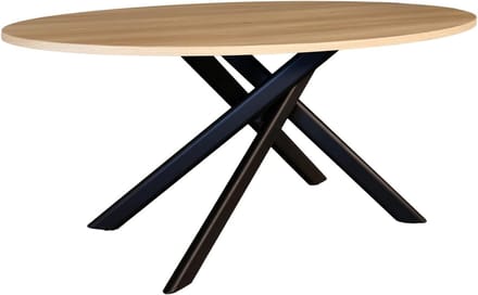 Eettafel ovaal - Eetkamertafel - Samen eten - Stijlvol onderstel - 180cm lang - Lichtbruin