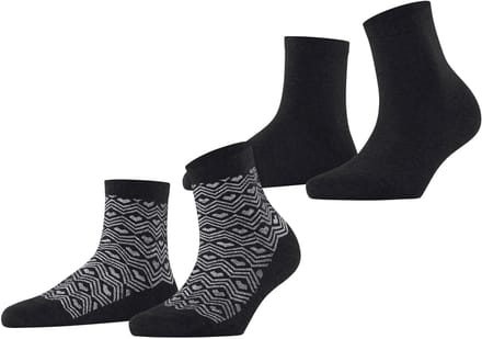 Esprit Heart Pattern 2-Pack gedessineerd katoen multipack sokken dames veelkleurig - maat 35-38