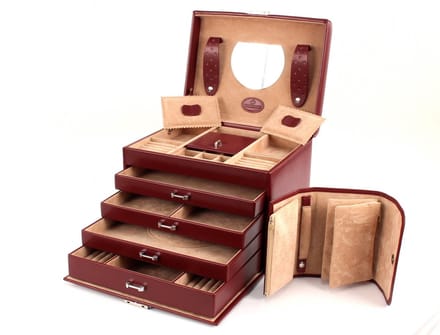 WINDROSE Sieradendoos Merino Moda Jewelry Box Red Wijnrood