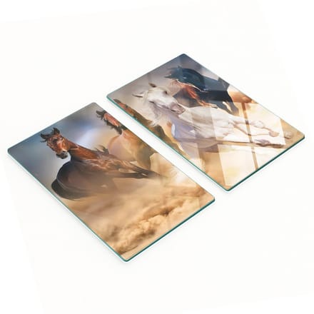 Multifunctionele decoratieve glazen borden met paardenprint 2x30x52 cm