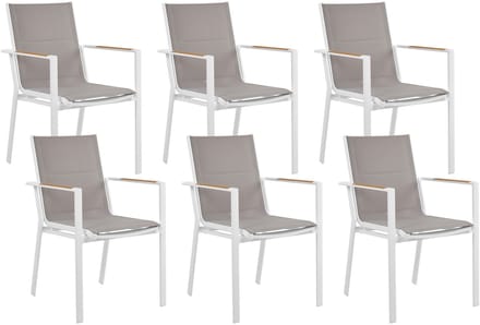 BUSSETO - Tuinstoel set van 6 - Grijs - Aluminium
