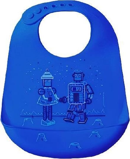 Modern Twist Robot Love Slabbetje met Opvangbakje - Electric Blue