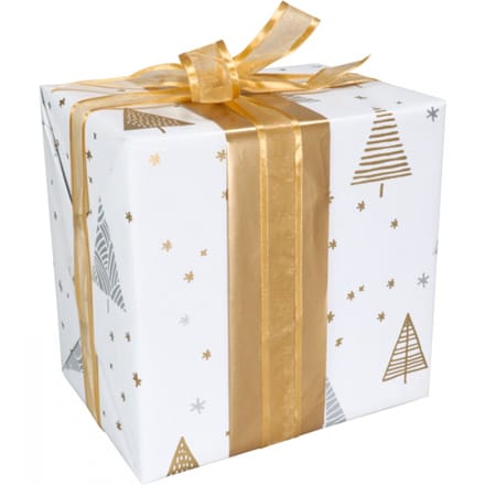 Cadeaupapier | 50cm | 200m | 80gr/m² | Under The Stars | wit/goud