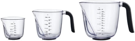Maatbekers, Set van 3, Schuin, Kunststof, Transparant - KitchenAid