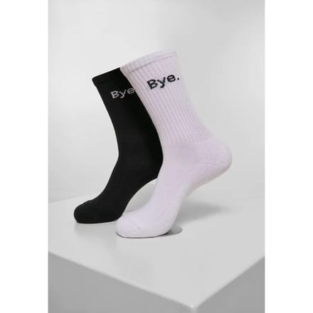 Mister Tee - HI - Bye short 2-Pack Sokken - 47/50 - Zwart/Wit