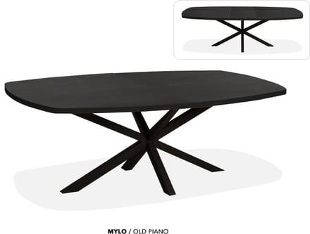 Maxfurn - Deens ovale uitschuiftafel 200/260cm | Zeer krasvast | Kleur: Old piano