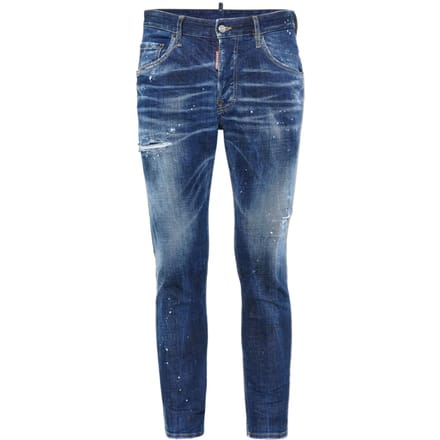 Skater Destroyed Denim Slim Fit Jeans