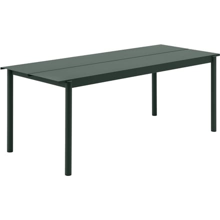 Muuto Linear Steel Tafel - donkergroen - 200 x 75 cm