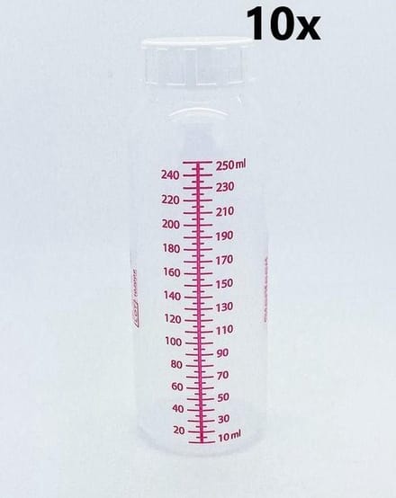STERIFEED moedermelk bewaarfles herbruikbare kwaliteit plastic 10 x 250 ml