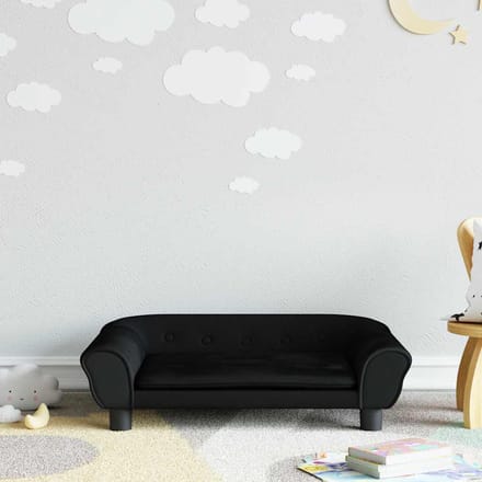 vidaXL - Kinderbank - 70x45x26 - cm - fluweel - zwart