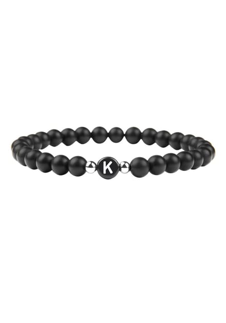 good.designs Parelarmband van agaatstenen met de letter K
