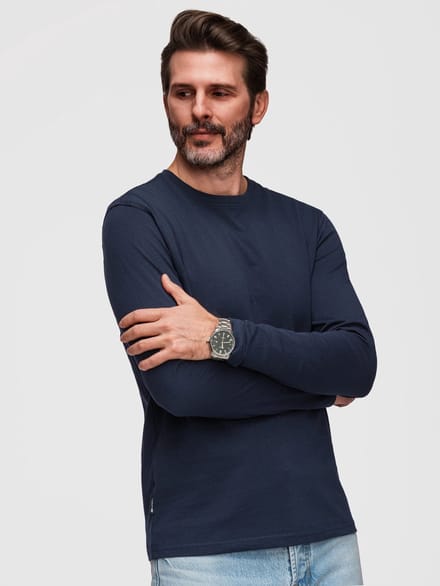 OMBRE Longsleeve - Regular Fit - Katoen - Lange Mouw Marine S