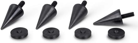 Set van 4 Zwarte Stalen Luidspreker Spikes M8 Onderlegringen voor Audioapparatuur
