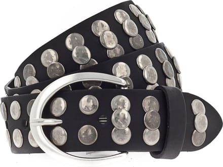 Vanzetti Leren Riem Hollywood Boulevard 35mm Full Leather Belt W75 Black Zwart
