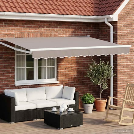 vidaXL - Handmatig - Inklapbaar - Zonnewering - Frame - Wit - 3 - x - 2 - m - Aluminium