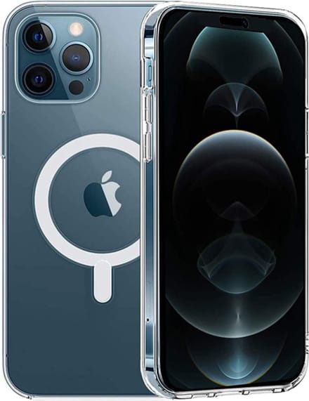 Hoesje voor iPhone 14 Pro backcover Shockproof siliconen Transparant met geïntegreerde magnetische cirkel