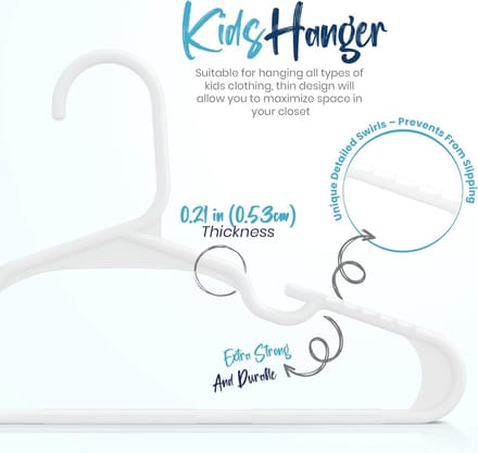 Candala Kids Fluwelen Kleerhangers (Set van 40) (Wit, Pak van 40)
