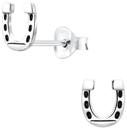 Joy|S - Zilveren hoefijzer oorbellen 6 x 7 mm - t2