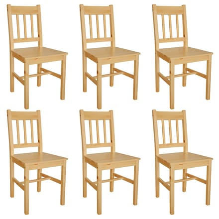 vidaXL - Eetkamerstoelen - 6 - st - grenenhout