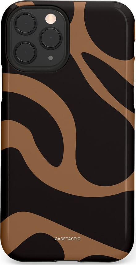 Casetastic hoesje geschikt voor Apple iPhone 11 Pro - Dubbellaagse bescherming - Chocolade Golven - Fashion Case - Zwart Taupe