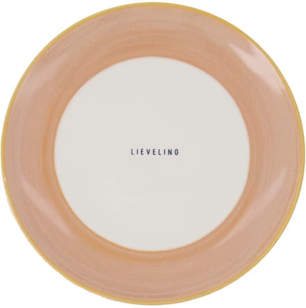 Zusss Ontbijtbordje Lieveling Keramiek White / Light Pink
