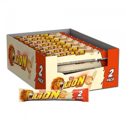 Lion White chocolade - knapperige wafels en karamel - 28 x 62 gram