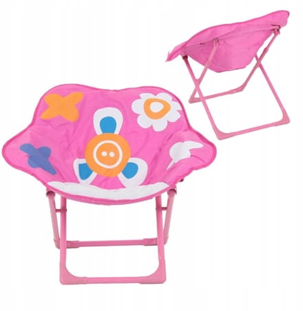 Dajar - Kindertuinmeubel - Opvouwbare Kinderstoel - Roze - Bloemenmotief