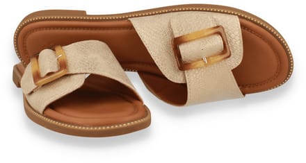 Sandalen met leren uitstraling en sierelement dames s.Oliver