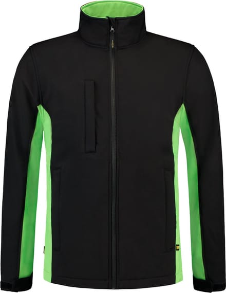 Tricorp 402002 Softshell Bicolor - Zwart/Limoen - 8XL