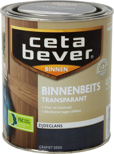 Cetabever Binnenbeits Transparant Acryl - 0,75 liter - Grafiet