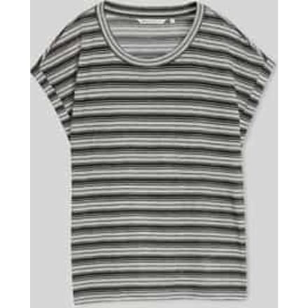 Tom Tailor Denim - T-shirt met streepjespatroon - Maat S - black white gradient stripe