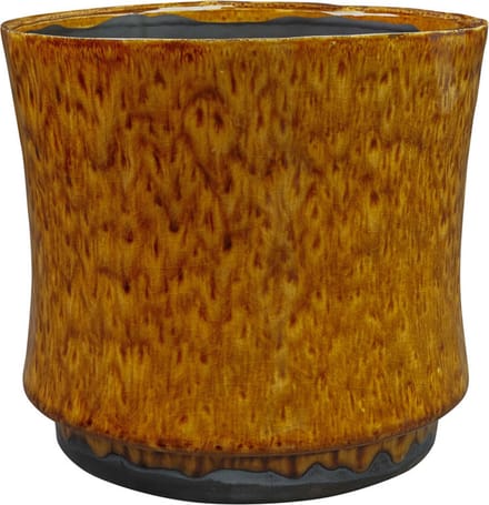 Ter Steege Bloempot Geglazuurd Geel-Caramel D 21 cm H 20 cm Opening 18.5 cm