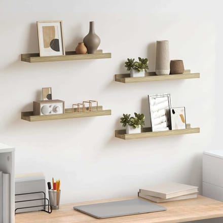 vidaXL - Wandschappen - 4 - st - 40x9x3 - cm - sonoma - eikenkleurig