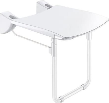Opklapbaar douchezitje extra comfort met voet wit epoxy