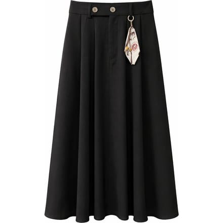 Hoge Taille A-Lijn Midi Rok met Accessoires
