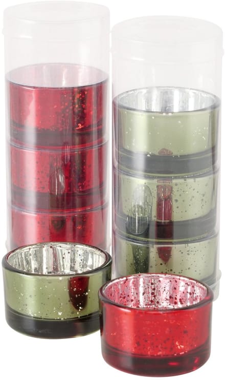 Theelichthouder glas set a 4 H3cm